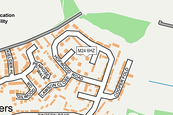 M24 6HZ map - OS OpenMap – Local (Ordnance Survey)