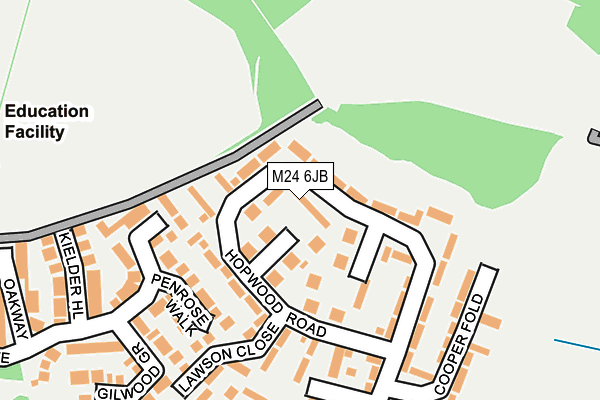 M24 6JB map - OS OpenMap – Local (Ordnance Survey)