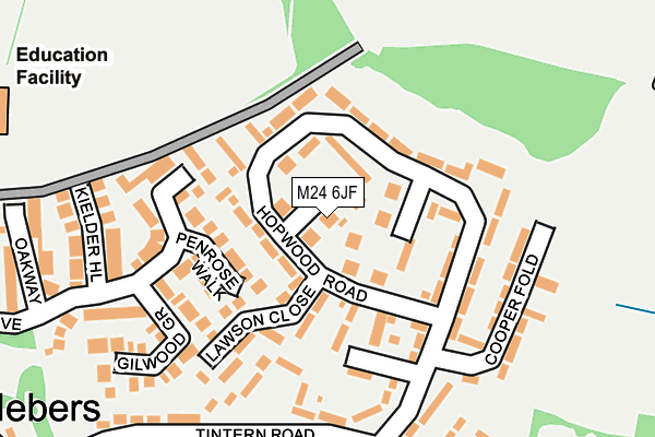 M24 6JF map - OS OpenMap – Local (Ordnance Survey)