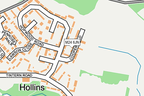 M24 6JN map - OS OpenMap – Local (Ordnance Survey)