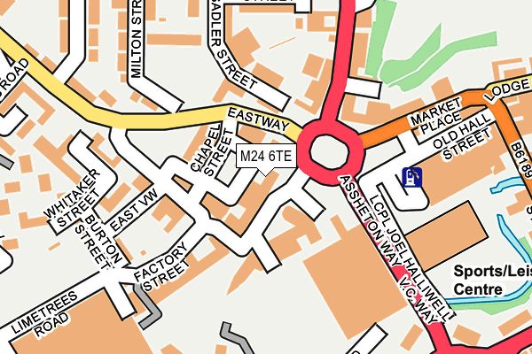 M24 6TE map - OS OpenMap – Local (Ordnance Survey)