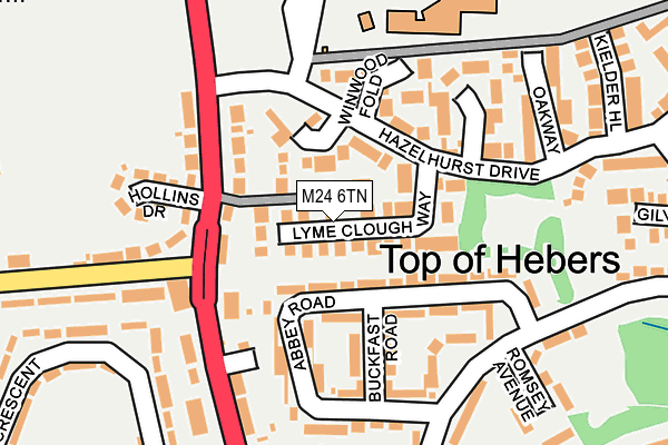 M24 6TN map - OS OpenMap – Local (Ordnance Survey)
