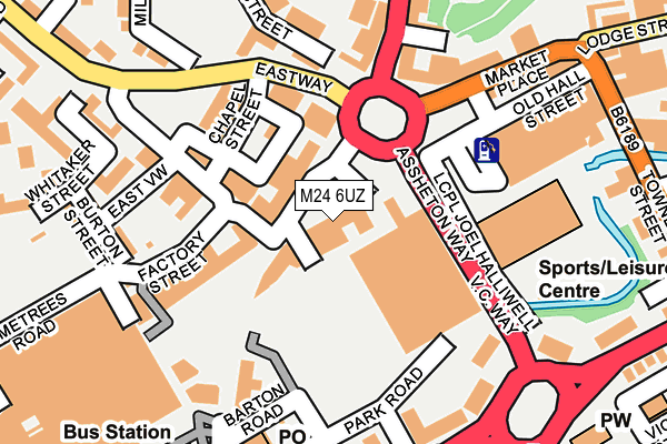 M24 6UZ map - OS OpenMap – Local (Ordnance Survey)