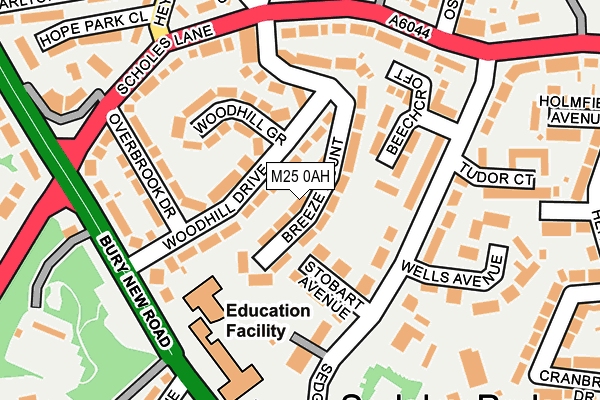 M25 0AH map - OS OpenMap – Local (Ordnance Survey)