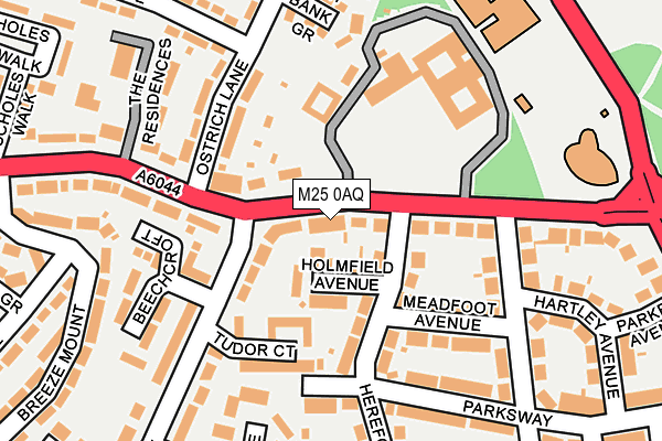 M25 0AQ map - OS OpenMap – Local (Ordnance Survey)