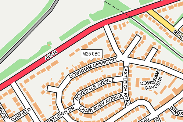 M25 0BG map - OS OpenMap – Local (Ordnance Survey)
