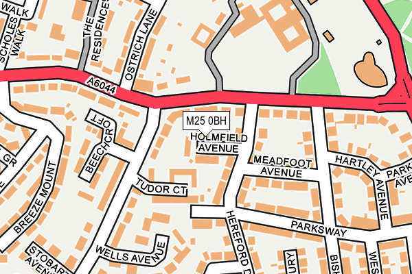 M25 0BH map - OS OpenMap – Local (Ordnance Survey)