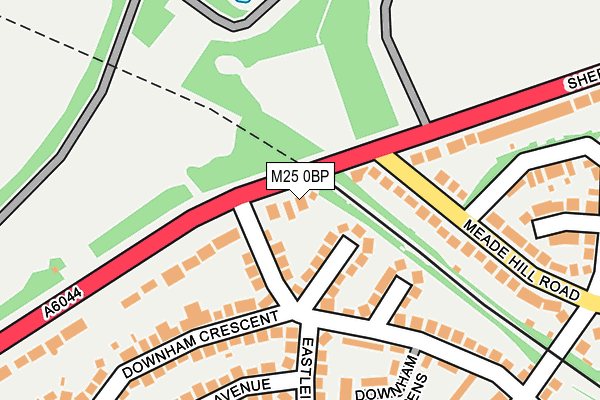 M25 0BP map - OS OpenMap – Local (Ordnance Survey)