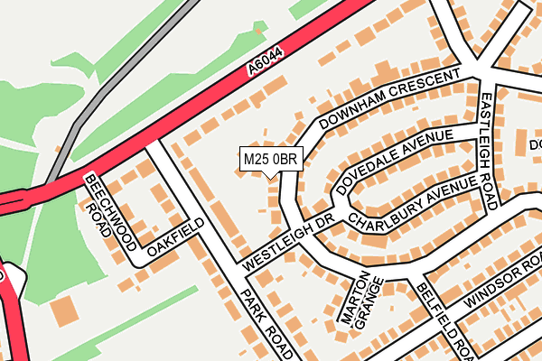 M25 0BR map - OS OpenMap – Local (Ordnance Survey)