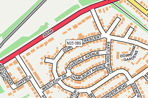 M25 0BS map - OS OpenMap – Local (Ordnance Survey)