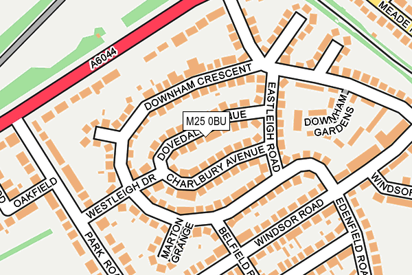 M25 0BU map - OS OpenMap – Local (Ordnance Survey)