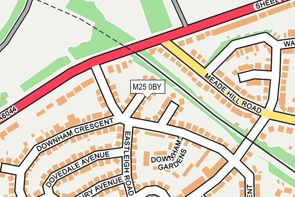 M25 0BY map - OS OpenMap – Local (Ordnance Survey)
