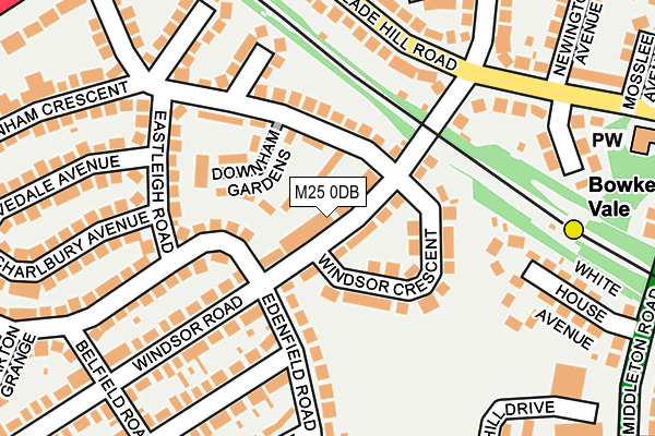 M25 0DB map - OS OpenMap – Local (Ordnance Survey)
