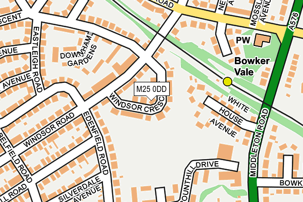 M25 0DD map - OS OpenMap – Local (Ordnance Survey)