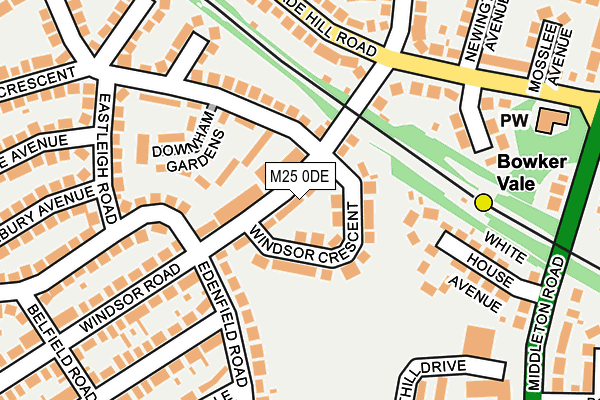 M25 0DE map - OS OpenMap – Local (Ordnance Survey)