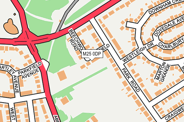 M25 0DP map - OS OpenMap – Local (Ordnance Survey)