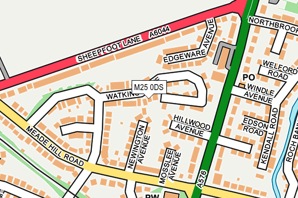 M25 0DS map - OS OpenMap – Local (Ordnance Survey)