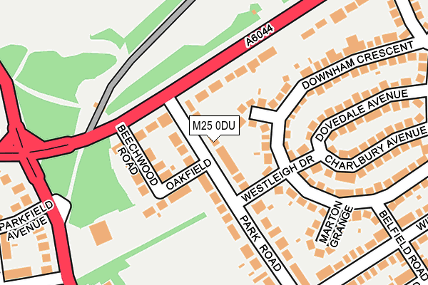 M25 0DU map - OS OpenMap – Local (Ordnance Survey)