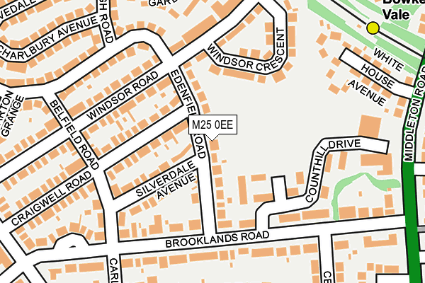 M25 0EE map - OS OpenMap – Local (Ordnance Survey)