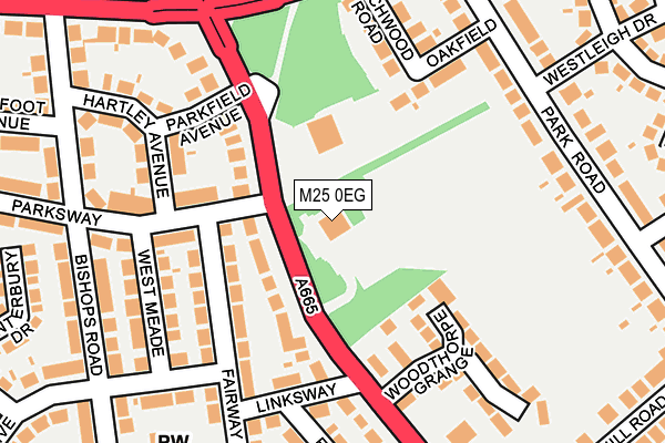 M25 0EG map - OS OpenMap – Local (Ordnance Survey)