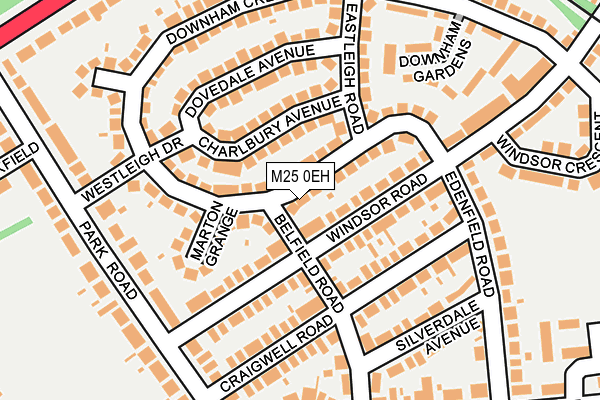 M25 0EH map - OS OpenMap – Local (Ordnance Survey)