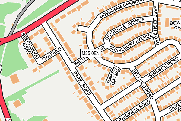 M25 0EN map - OS OpenMap – Local (Ordnance Survey)