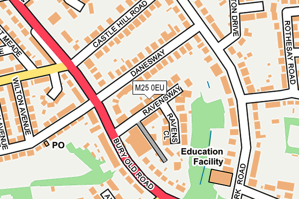 M25 0EU map - OS OpenMap – Local (Ordnance Survey)