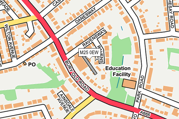 M25 0EW map - OS OpenMap – Local (Ordnance Survey)