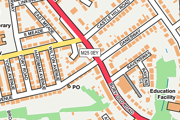 M25 0EY map - OS OpenMap – Local (Ordnance Survey)