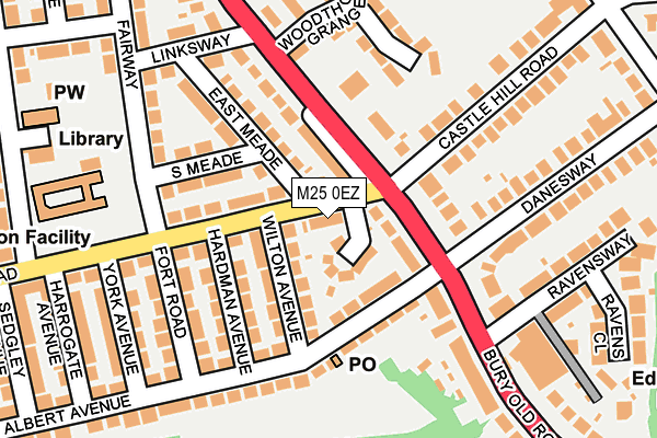 M25 0EZ map - OS OpenMap – Local (Ordnance Survey)