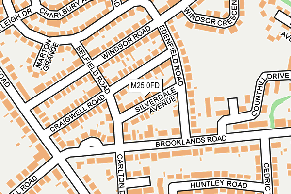 M25 0FD map - OS OpenMap – Local (Ordnance Survey)