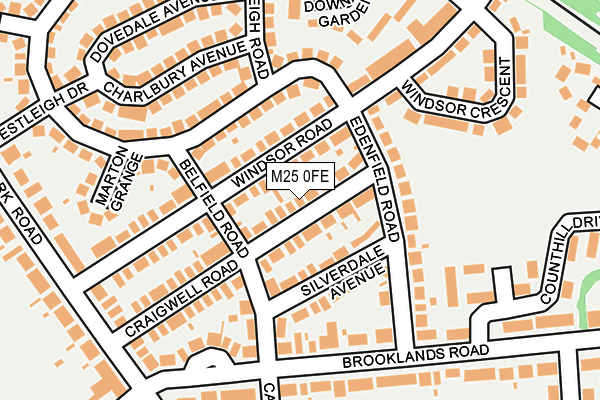 M25 0FE map - OS OpenMap – Local (Ordnance Survey)
