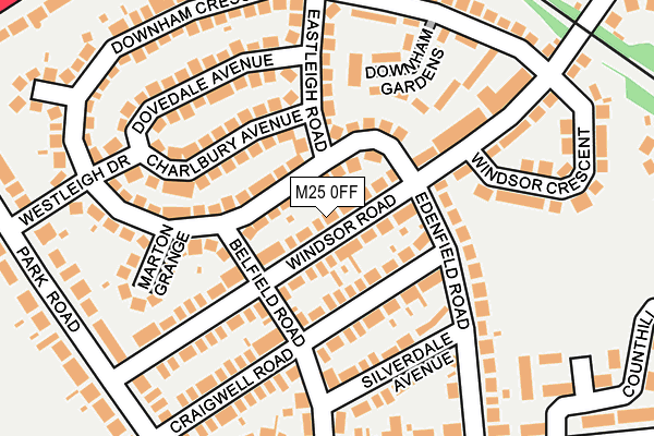 M25 0FF map - OS OpenMap – Local (Ordnance Survey)