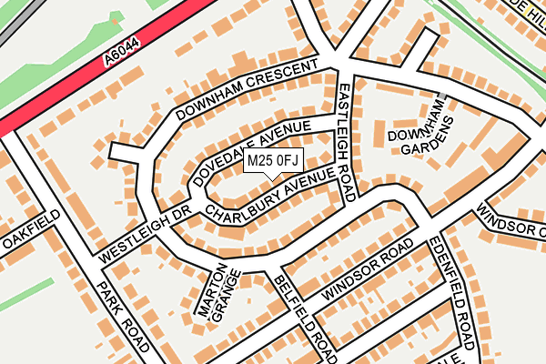 M25 0FJ map - OS OpenMap – Local (Ordnance Survey)