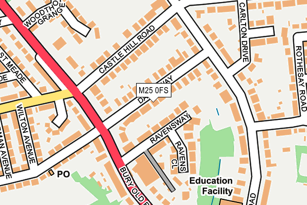 M25 0FS map - OS OpenMap – Local (Ordnance Survey)