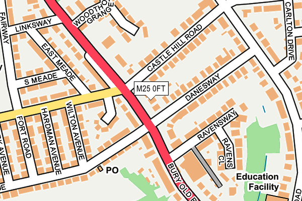 M25 0FT map - OS OpenMap – Local (Ordnance Survey)