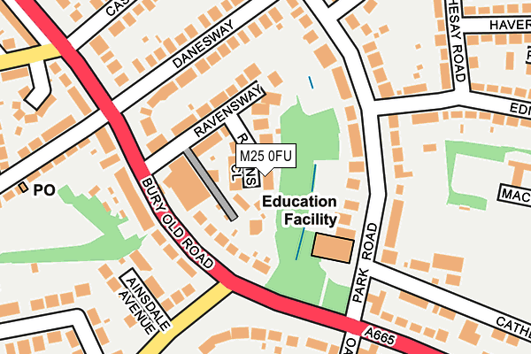 M25 0FU map - OS OpenMap – Local (Ordnance Survey)