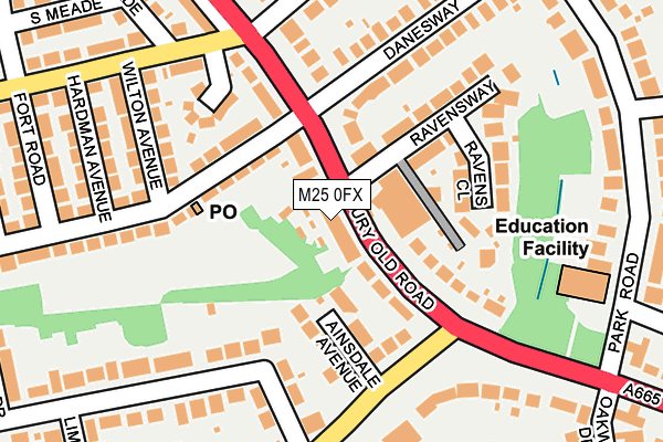 M25 0FX map - OS OpenMap – Local (Ordnance Survey)