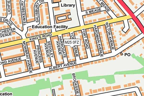 M25 0FZ map - OS OpenMap – Local (Ordnance Survey)