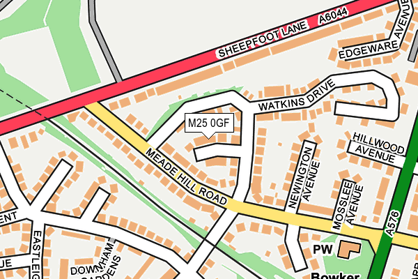 M25 0GF map - OS OpenMap – Local (Ordnance Survey)