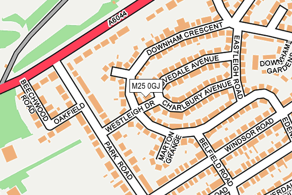 M25 0GJ map - OS OpenMap – Local (Ordnance Survey)
