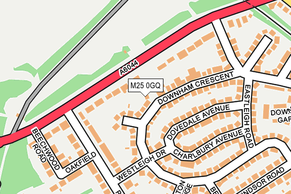 M25 0GQ map - OS OpenMap – Local (Ordnance Survey)