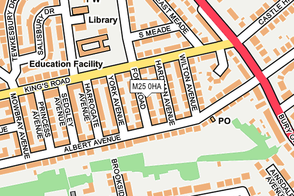 M25 0HA map - OS OpenMap – Local (Ordnance Survey)