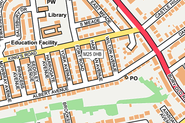 M25 0HB map - OS OpenMap – Local (Ordnance Survey)