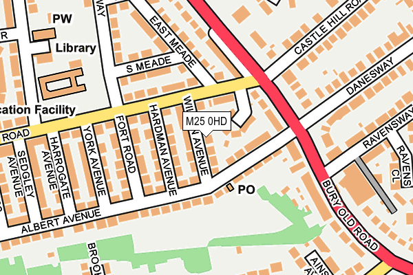 M25 0HD map - OS OpenMap – Local (Ordnance Survey)