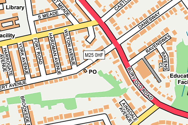 M25 0HF map - OS OpenMap – Local (Ordnance Survey)