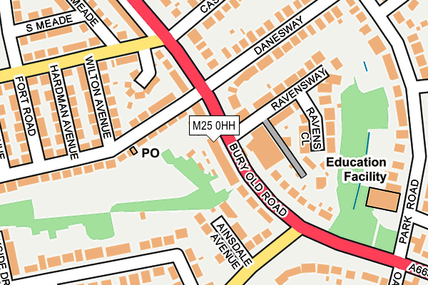 M25 0HH map - OS OpenMap – Local (Ordnance Survey)