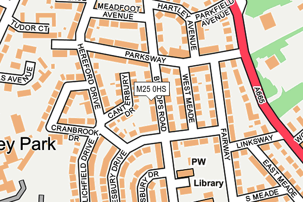 M25 0HS map - OS OpenMap – Local (Ordnance Survey)