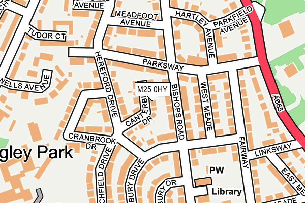 M25 0HY map - OS OpenMap – Local (Ordnance Survey)
