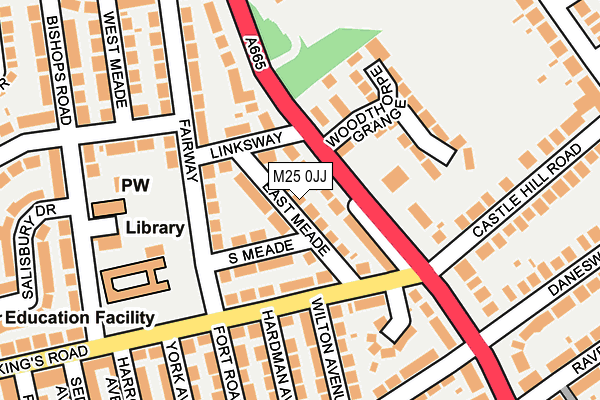 M25 0JJ map - OS OpenMap – Local (Ordnance Survey)